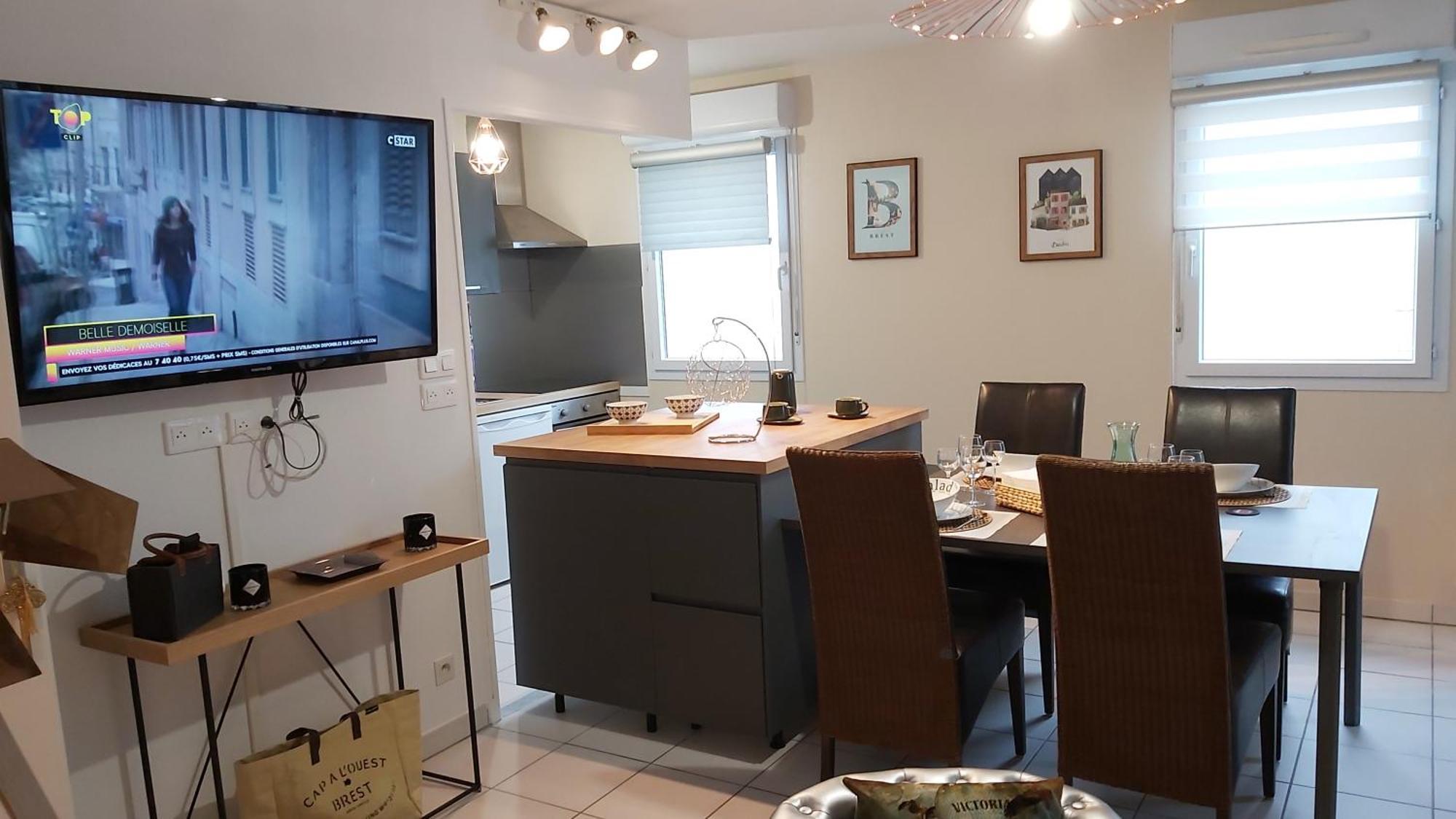 L'Escale N°13 :Appartement Standing Dans Residence Brest Buitenkant foto
